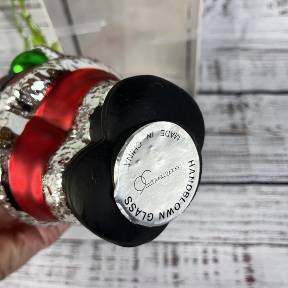 Vintage Department 80 Mercury Glass St. Nick Santa 9" Ornament Handpainted w Box - Picture 7 of 15